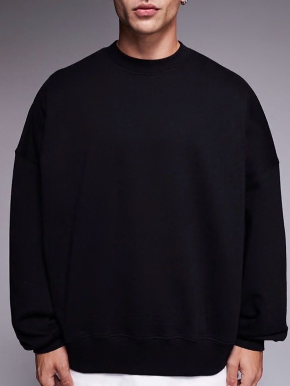 ASOS DESIGN Premium Heavyweight Extreme Oversized Sweatshirt in 400gsm black
